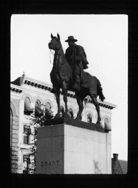 <em>"Views: Brooklyn, Long Island, Staten Island. Brooklyn monuments. View 007: W.O. Partridge sculpture of General Grant. Grant Monument, Grant Square."</em>. Lantern slide 3.25x4in, 3.25 x 4 in. Brooklyn Museum, CHART_2011. (Photo: W.A. Boger, S10_11_Brooklyn_LI_SI_Brooklyn_Monuments007.jpg