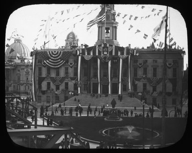 <em>"Views: Brooklyn, Long Island, Staten Island. Brooklyn municipal buildings. View 004: City Hall. Brooklyn Columbian Celebration, 1892."</em>, 1892. Lantern slide 3.25x4in, 3.25 x 4 in. Brooklyn Museum, CHART_2011. (S10_11_Brooklyn_LI_SI_Brooklyn_Municipal_Buildings004.jpg