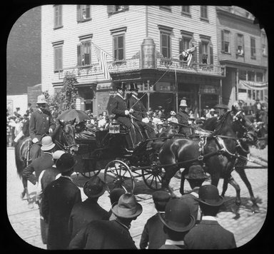 <em>"Views: Brooklyn, Long Island, Staten Island. Brooklyn scenes; buildings. View 029: Li Hung Chang and Mayor Fred W. Wurster."</em>. Lantern slide 3.25x4in, 3.25 x 4 in. Brooklyn Museum, CHART_2011. (Photo: Myers R. Jones, S10_11_Brooklyn_LI_SI_Brooklyn_Scenes_Buildings029.jpg