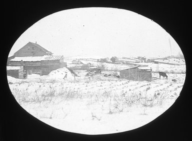 <em>"Views: Brooklyn. Various. View 002: Snow scene, Flatbush."</em>, 1899. Lantern slide 3.25x4in, 3.25 x 4 in. Brooklyn Museum, CHART_2011. (Photo: E.J. Cockey, S10_12_Brooklyn_Various002.jpg