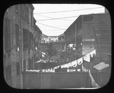 <em>"Views: Brooklyn. Various. View 023: Back yards in Gold Street, 1899."</em>, 1899. Lantern slide 3.25x4in, 3.25 x 4 in. Brooklyn Museum, CHART_2011. (Photo: Julius Wilcox, S10_12_Brooklyn_Various023.jpg