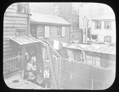 <em>"Views: Brooklyn. Various. View 028: Negro quarter - near Gold off Prince Street."</em>. Lantern slide 3.25x4in, 3.25 x 4 in. Brooklyn Museum, CHART_2011. (S10_12_Brooklyn_Various028.jpg