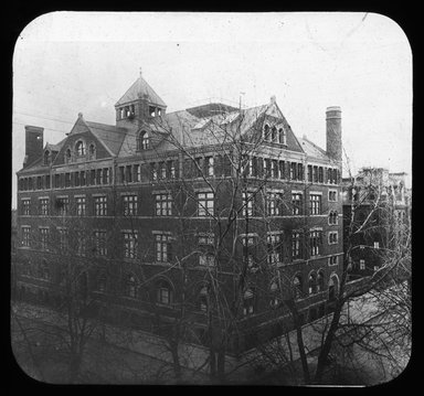 <em>"Views: U.S., Brooklyn. Brooklyn, Adelphi College. View 002: Adelphi Buildings."</em>, 1899. Lantern slide 3.25x4in, 3.25 x 4 in. Brooklyn Museum, CHART_2011. (Photo: W.C. Peckhause, S10_21_US_Brooklyn_Brooklyn_Adelphi_College002.jpg