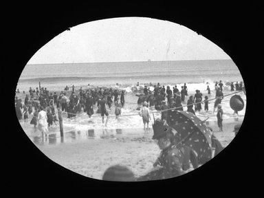 <em>"Views: U.S., Brooklyn. Brooklyn, Coney Island. View 003: Old Days at Coney Island."</em>, 1899. Lantern slide 3.25x4in, 3.25 x 4 in. Brooklyn Museum, CHART_2011. (Photo: E. J. Cockey, S10_21_US_Brooklyn_Brooklyn_Coney_Island003.jpg