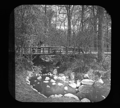 <em>"Views: U.S., Brooklyn. Brooklyn, Prospect Park. View 004: Rustic Bridge [Esdale Bridge]."</em>. Lantern slide 3.25x4in, 3.25 x 4 in. Brooklyn Museum, CHART_2011. (Photo: Gould W. Hart, S10_21_US_Brooklyn_Brooklyn_Prospect_Park004.jpg