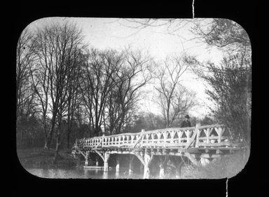 <em>"Views: U.S., Brooklyn. Brooklyn, Prospect Park. View 009: Wooden bridge [Lullwood Bridge]."</em>, 1899. Lantern slide 3.25x4in, 3.25 x 4 in. Brooklyn Museum, CHART_2011. (Photo: W.C.P (W.C. Peckham?), S10_21_US_Brooklyn_Brooklyn_Prospect_Park009.jpg