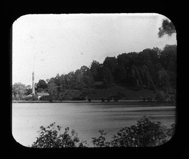 <em>"Views: U.S., Brooklyn. Brooklyn, Prospect Park. View 014: Lake and pumping station."</em>, 1899. Lantern slide 3.25x4in, 3.25 x 4 in. Brooklyn Museum, CHART_2011. (Photo: J.W. Davis, S10_21_US_Brooklyn_Brooklyn_Prospect_Park014.jpg