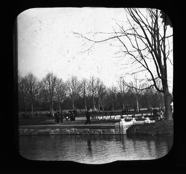 <em>"Views: U.S., Brooklyn. Brooklyn, Prospect Park. View 029: Edge of the lake."</em>. Lantern slide 3.25x4in, 3.25 x 4 in. Brooklyn Museum, CHART_2011. (Photo: Gould W. Hart, S10_21_US_Brooklyn_Brooklyn_Prospect_Park029.jpg