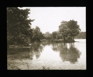 <em>"Views: U.S., Brooklyn. Brooklyn, Prospect Park. View 038: Lake scene."</em>. Lantern slide 3.25x4in, 3.25 x 4 in. Brooklyn Museum, CHART_2011. (Photo: J.H. Norris, S10_21_US_Brooklyn_Brooklyn_Prospect_Park038.jpg