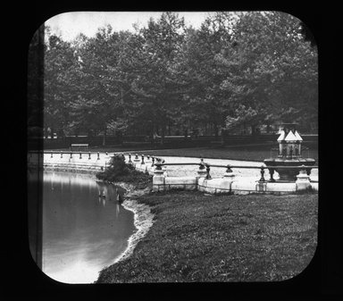 <em>"Views: U.S., Brooklyn. Brooklyn, Prospect Park. View 045: Grove of Sycamores."</em>. Lantern slide 3.25x4in, 3.25 x 4 in. Brooklyn Museum, CHART_2011. (Photo: Gould W. Hart, S10_21_US_Brooklyn_Brooklyn_Prospect_Park045.jpg