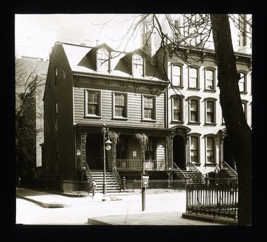 <em>"Views: U.S., Brooklyn. Brooklyn residences. View 017: Hicks and Pineapple Streets."</em>, 1900. Lantern slide 3.25x4in, 3.25 x 4 in. Brooklyn Museum, CHART_2011. (Photo: Neg. by Pendleton. J.H. Norris, S10_21_US_Brooklyn_Brooklyn_Residences017.jpg