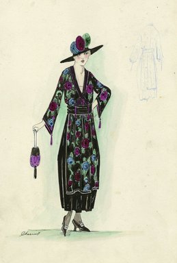 <em>"Henri Bendel Fashion and Costume Sketch Collection. Sketch HB 24-03, 1917."</em>, 1917. Printed material. Brooklyn Museum. (SC01.1_Bendel_Collection_HB_024-003_1917.jpg