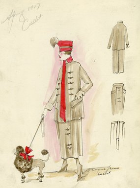 <em>"Henri Bendel Fashion and Costume Sketch Collection. Sketch HB 25-07, 1917."</em>, 1917. Printed material. Brooklyn Museum. (SC01.1_Bendel_Collection_HB_025-007_1917.jpg