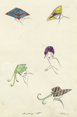 <em>"Henri Bendel Fashion and Costume Sketch Collection. Sketch HB 25-14, 1917."</em>, 1917. Printed material. Brooklyn Museum. (SC01.1_Bendel_Collection_HB_025-014_1917.jpg