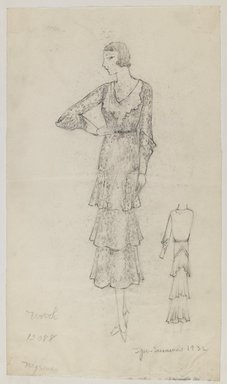 <em>"Henri Bendel Fashion and Costume Sketch Collection. Schiaparelli, spring-summer 1932, sketch HB 070-007."</em>, 1932. Born digital. Brooklyn Museum. (SC01.1_Bendel_Collection_HB_070-007_1932_Schiaparelli_PS3.jpg