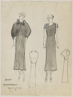 <em>"Henri Bendel Fashion and Costume Sketch Collection. Schiaparelli, spring 1934, sketch HB 076-060."</em>, 1934. Born digital. Brooklyn Museum. (SC01.1_Bendel_Collection_HB_076-060_1934_Schiaparelli_PS3.jpg