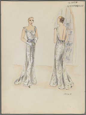 <em>"Henri Bendel Fashion and Costume Sketch Collection. Schiaparelli, fall 1934, sketch HB 078-022."</em>, 1934. Born digital. Brooklyn Museum. (SC01.1_Bendel_Collection_HB_078-022_1934_Schiaparelli_PS3.jpg