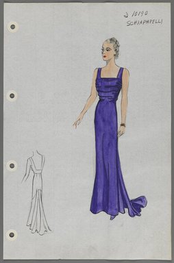 <em>"Henri Bendel Fashion and Costume Sketch Collection. Schiaparelli, sketch HB 093-051."</em>. Born digital. Brooklyn Museum. (SC01.1_Bendel_Collection_HB_093-051_1938_Schiaparelli_PS3.jpg