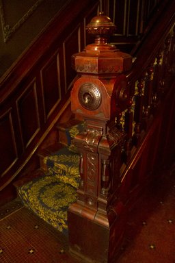 <em>"Ortner Home, 272 Berkeley Place, Brooklyn, NY. Parlor-floor hall, main stair newel post."</em>, 2012. Born digital. Brooklyn Museum, CHART_2013. (Photo: Brooklyn Museum, SC05_Ortner_Home_272_Berkeley_Place_20120807_DIG_33_Cat_Guzman_photo.jpg