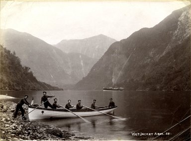 <em>"Wet jackets."</em>, 1883. Bw photographic print, 5 x 7 in (13 x 16 cm). Brooklyn Museum. (Photo: Brooklyn Museum, TR680_N42_Maori_TL1986.450.28_SL4.jpg