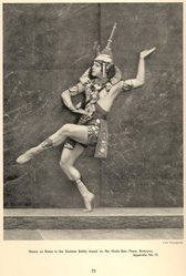 <em>"Shawn as Rama in the Siamese Ballet"</em>. Printed material. Brooklyn Museum. (GV1785_Sh2_D81_Dreier_Shawn_p73.jpg