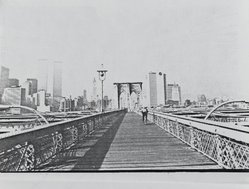 <em>"Brooklyn Bridge : 100 years"</em>. Printed material. Brooklyn Museum. (N200_H365_B79_Henderikse_Brooklyn_Bridge_100_Recto5_PS2.jpg