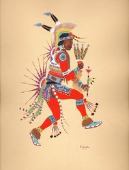 <em>"Kiowa Indian art"</em>. Printed material. Brooklyn Museum. (ND1512_J15_Jacobson_Kiowa_pl17.jpg