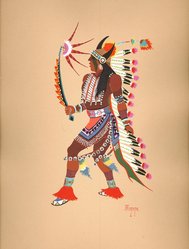<em>"Kiowa Indian art"</em>. Printed material. Brooklyn Museum. (ND1512_J15_Jacobson_Kiowa_pl23.jpg