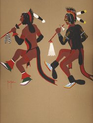 <em>"Kiowa Indian art"</em>. Printed material. Brooklyn Museum. (ND1512_J15_Jacobson_Kiowa_pl26.jpg
