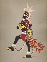 <em>"Kiowa Indian art"</em>. Printed material. Brooklyn Museum. (ND1512_J15_Jacobson_Kiowa_pl28.jpg