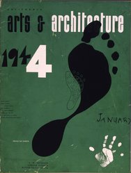 <em>"January cover by Ray Eames."</em>, 1944. Color transparency, 4x5in. Brooklyn Museum. (Photo: Brooklyn Museum, PER_Arts_and_Architecture_1944_01_cover_Ray_Eames.jpg