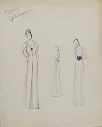 <em>"Evening Dress, Elizabeth Hawes, 'Picasso', Fall Winter 1924. (Hawes Collection, Box #6, Folder #4, vol. 5, FW 1934)"</em>, 1930. Printed material. Brooklyn Museum. (SC01.1_box006-04_vol05_no21_Hawes_Picasso_dress_1930_fall_winter_1934.jpg
