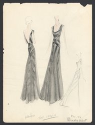 <em>"Evening Dress, Elizabeth Hawes, 'Budapest', Fall 1934. (Hawes Collection, Box #6, Folder #4, vol. 5 FW 1934)"</em>, 1934. Printed material. Brooklyn Museum. (SC01.1_box006-04_vol05_no34_Hawes_Budapest_fall_1934_SL1_84.60.5.jpg