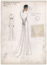 <em>"Evening Dress, Elizabeth Hawes, '48 Diamond Horseshoe', Fall Winter 1936. (Hawes Collection, Box #8, Folder #8, vol. 9a FW 1936 1-10)"</em>, 1936. Brooklyn Museum. (SC01.1_box008-08_vol09a_no05_Hawes_Diamond_Horseshoe_dress_fall_winter_1936_SL1.jpg