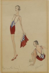 <em>"Bathing Suit and Jacket, Elizabeth Hawes, 'God Save the King', Fall Winter 1929. (Hawes Collection, Box #84, Folder: Endosure #1, FW & SS 1929-30, vol. 1)"</em>, 1929. Printed material. Brooklyn Museum. (SC01.1_box084-01_vol01_no2_Hawes_EH_God_Save_the_King_bathing_Suit_fall_winter_1929.jpg