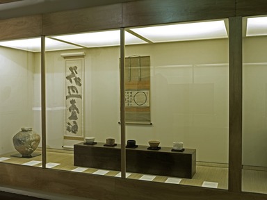 Japanese Gallery (long-term installation). [--/--/1974 - 06/19/2013].  Installation view: Japanese tea bowls.