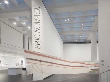 Installation view, Eric N Mack: Lemme walk across the room, Brooklyn Museum, January 11, 2019 - July 7, 2019. (Photo: Jonathan Dorado)