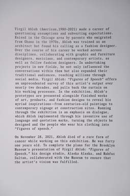 Virgil Abloh: “Figures of Speech” at Brooklyn Museum, July 1, 2022