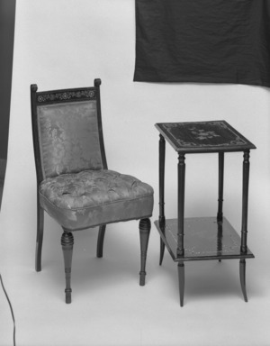 Victoriana. [04/07/1960 - 06/05/1960]. Installation view: side chair and matching table.