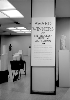 Award Winners of the Brooklyn Museum Art School. [10/01/1961 - 10/29/1961]. Installation view: entrance.