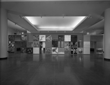 Komar and Melamid. [03/16/1990 - 06/04/1990]. Installation view: 'Yalta 1945' and 'Winter in Moscow 1977.' Grand Lobby. Vitaly Komar and Alexander Melamid.