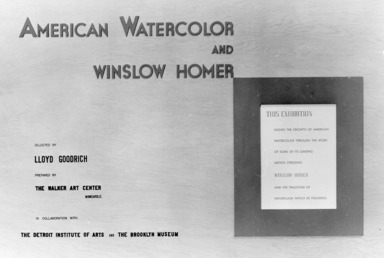 American Watercolors and Winslow Homer. [05/16/1945 - 06/17/1945]. Installation view.