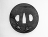 Tsuba (Sword Guard) with the Design of &quot;Tamagawa&quot; Scene from the Tale of Ise