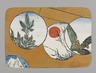 Small Card Decorated with Landscape Motifs (recto) and Stylized Chrysanthemums (verso)