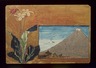 Small Card Decorated with Mount Fuji and Flowers