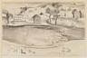 Rural Scene with Pond and Sheep