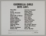 Guerrilla Girls Hits List