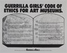 Guerrilla Girls' Code of Ethics for Art Museums.