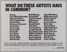 What Do These Artists Have in Common?
