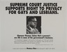 Supreme Court Justice Supports Right to Privacy for Gays and Lesbians